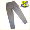 MPS Stretch Trackpants - Charcoal Gold/Grey Piping