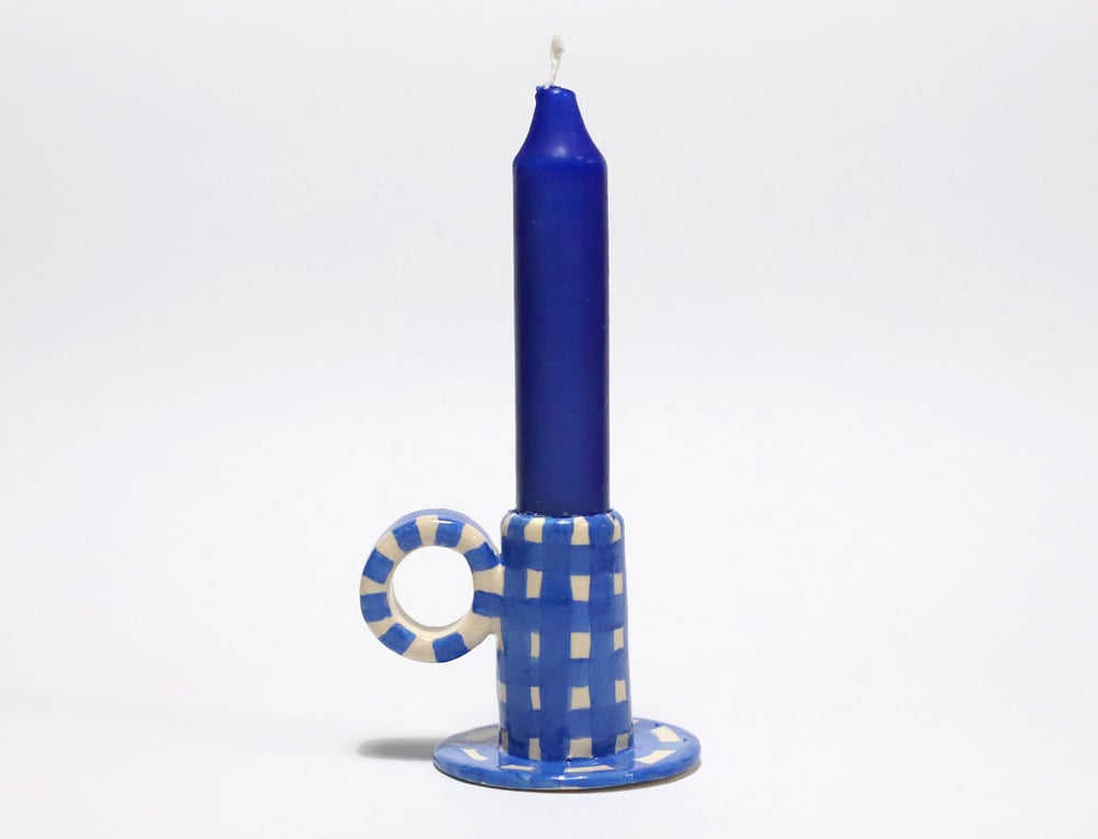 Image of HIGH CERAMIC CANDLE STICK HOLDER 