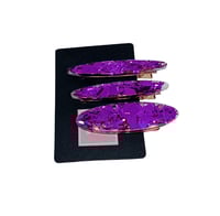 Image 4 of Purple tinsel hairclips - ovals
