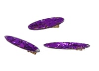 Image 2 of Purple tinsel hairclips - ovals