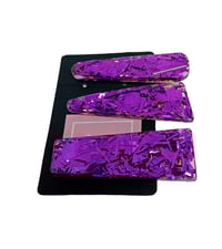 Image 2 of Purple tinsel hairclips - statement shapes
