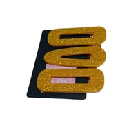 Image 3 of Gold glitter hairclips