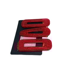 Image 3 of Red glitter hairclips