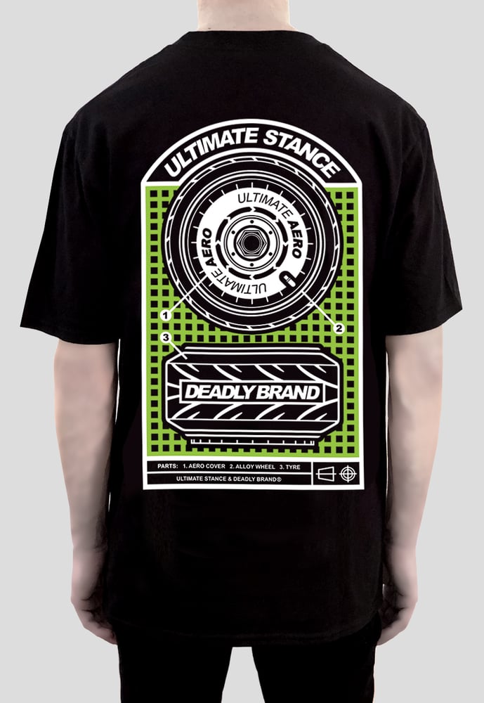Image of Ultimate Stance / Deadly Brand Collaboration T-Shirt - Black with Green Print