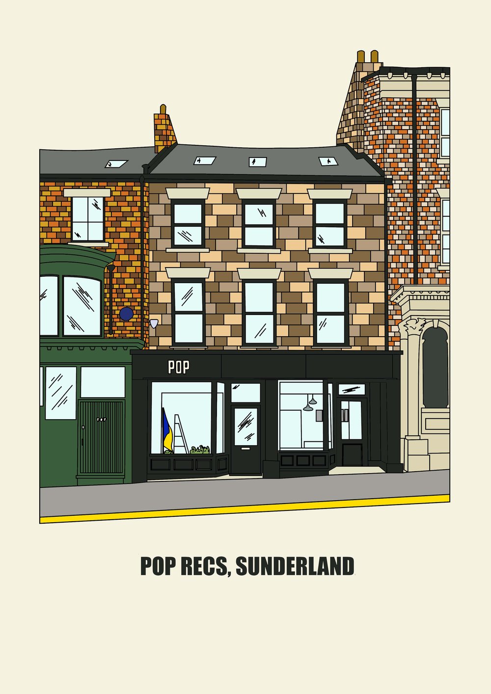 POP RECS SUNDERLAND PRINT