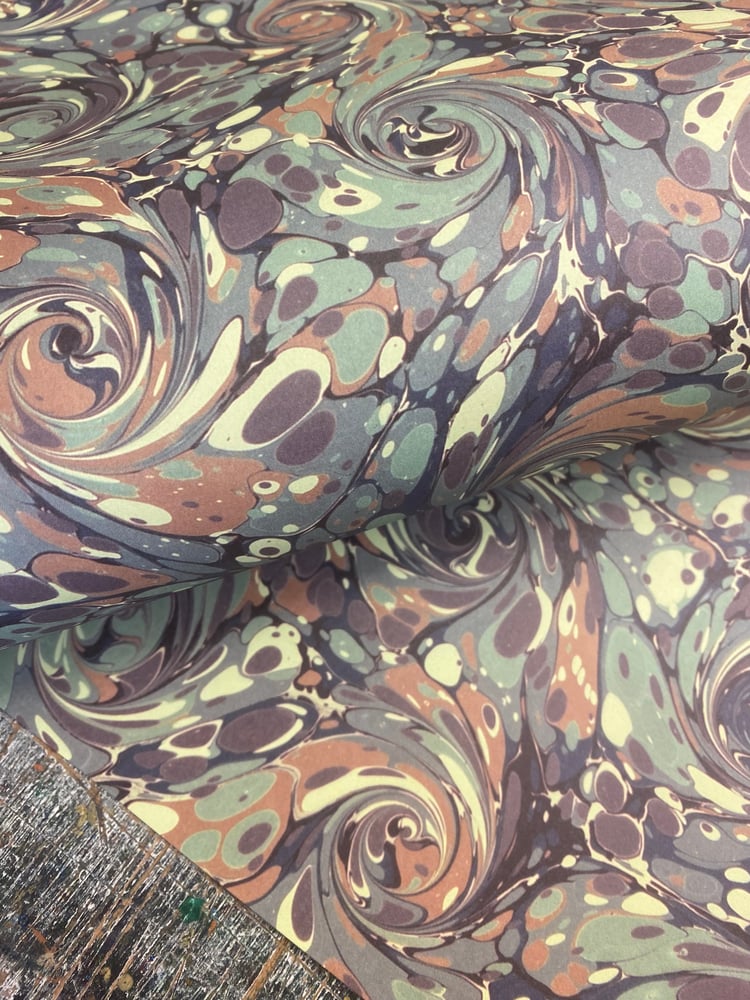 Image of *NEW* PRINTED Marbled Paper - 'Ammonite'