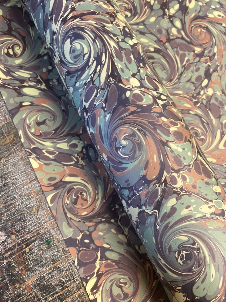 Image of *NEW* PRINTED Marbled Paper - 'Ammonite'