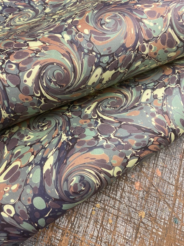 Image of *NEW* PRINTED Marbled Paper - 'Ammonite'
