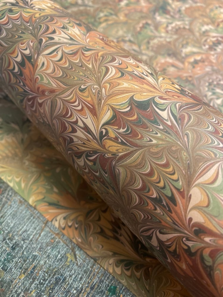 Image of *NEW* PRINTED Marbled Paper - 'Autumn Bouquet'