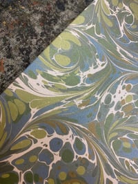 Image 5 of *NEW* PRINTED Marbled Paper - 'Twilight Swirl' on shimmering base paper
