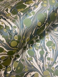 Image 3 of *NEW* PRINTED Marbled Paper - 'Aventurine' on shimmering base paper