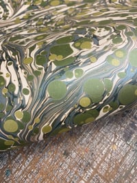 Image 1 of *NEW* PRINTED Marbled Paper - 'Aventurine' on shimmering base paper