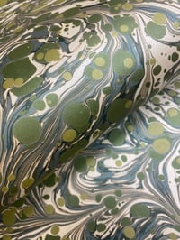Image 5 of *NEW* PRINTED Marbled Paper - 'Aventurine' on shimmering base paper