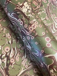 Image 3 of *NEW* PRINTED Marbled Paper - 'Water Meadow' on shimmering base paper