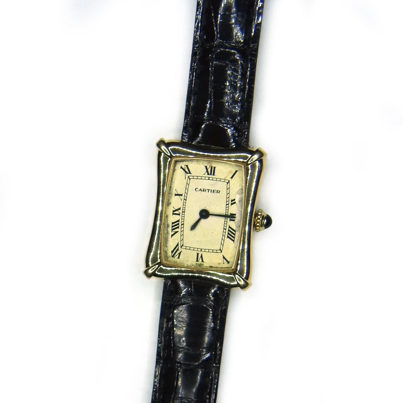 Cartier Yellow Gold Tank Bamboo Coussin Watch Caliber1000