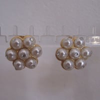 Image 2 of Kate Middleton Princess of Wales Duchess of Cambridge Inspired Replikate Gold Pearl Cluster Earrings