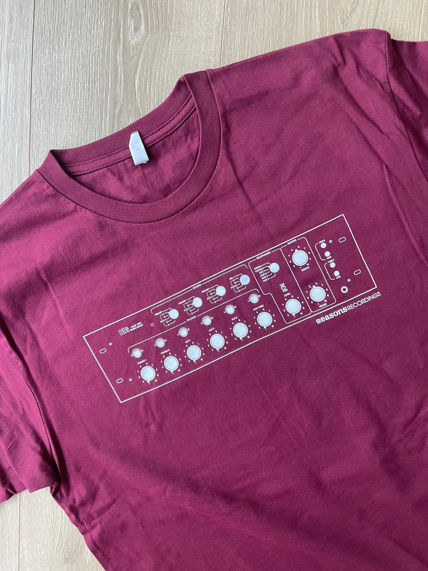 Image of Seasons 'Analog Mixer' Design Tee (Maroon) 