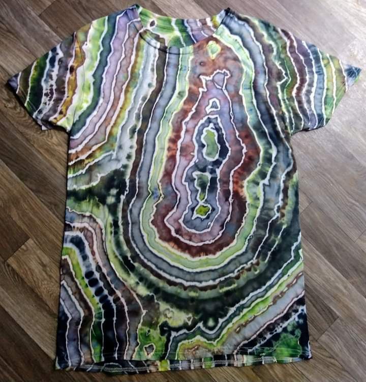 Image of Adult Medium Earthy "Geode" Tie-dye T-shirt