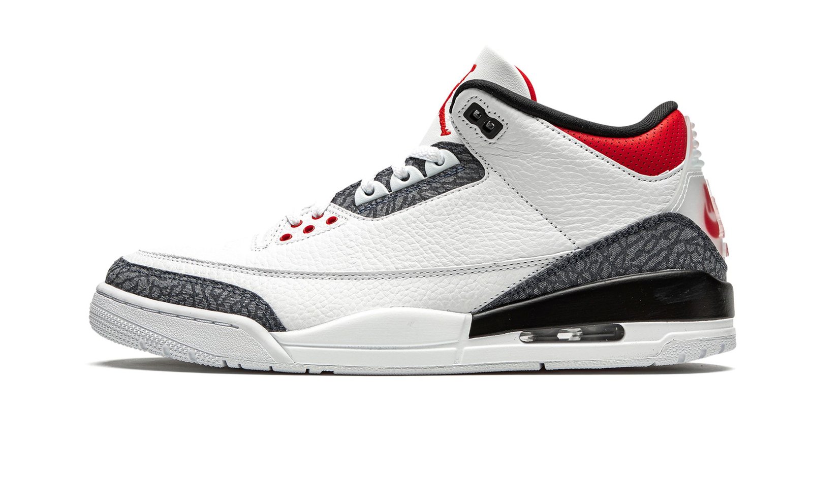air jordan 3 denim fire red on feet