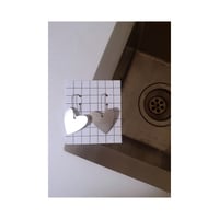 Image 2 of INOX enojni viseči uhani SRCE // INOX  single HEART drop earrings