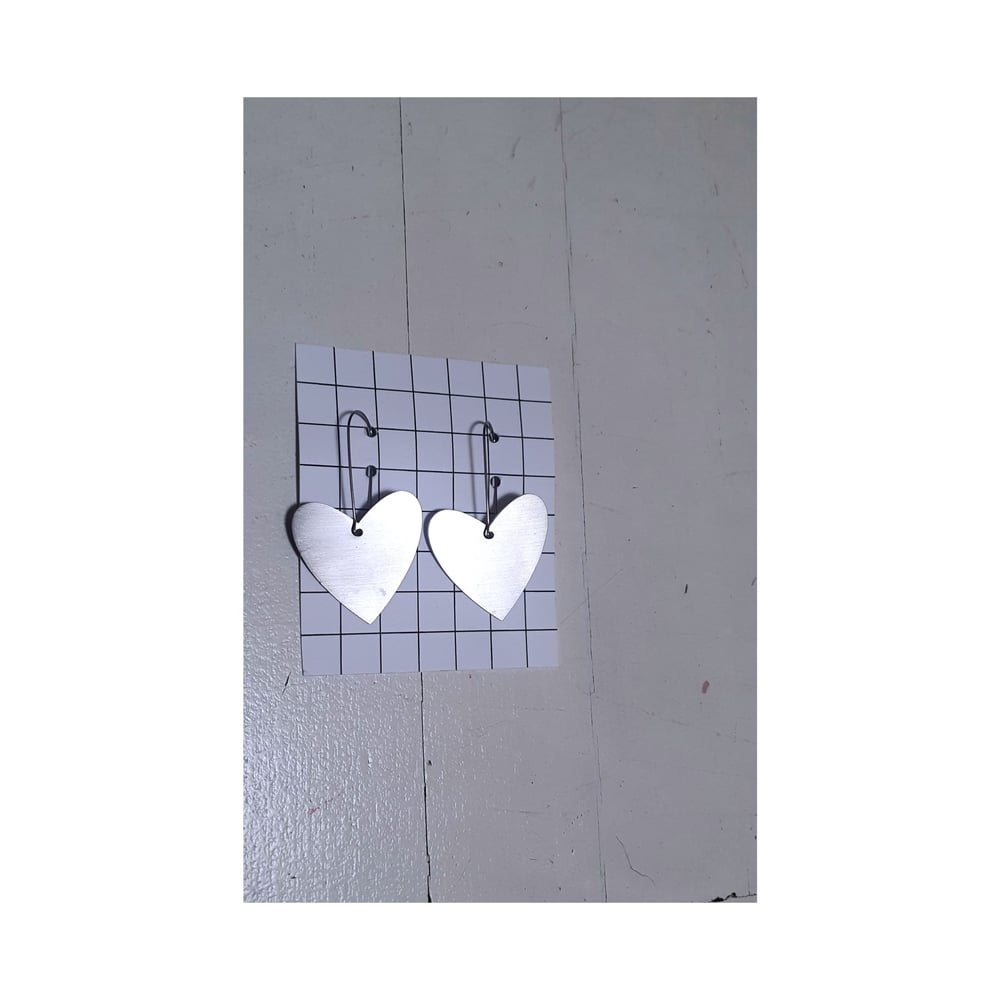 INOX enojni viseči uhani SRCE // INOX single HEART drop earrings