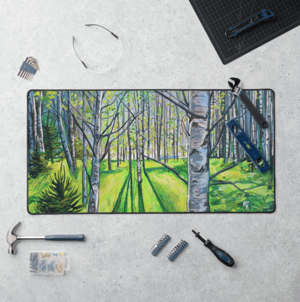 Image of Light On White Birch Neoprene Desk Mat