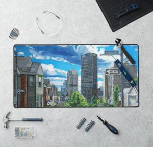 Image of Big Small TOwn Neoprene Desk Mat
