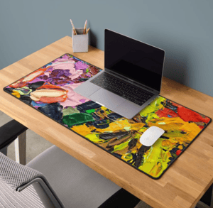 Image of Pansy Petals Neoprene Desk Mat