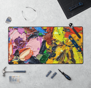 Image of Pansy Petals Neoprene Desk Mat