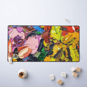 Image of Pansy Petals Neoprene Desk Mat