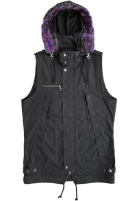 Image 1 of PPFM Fur Hood Cargo Vest - L