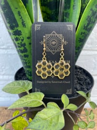 Image 1 of ROUND HONEYCOMB EARRINGS