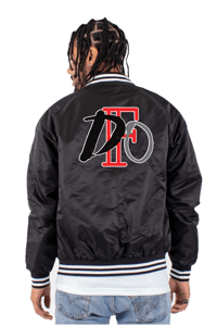 Image 2 of Satin Baseball Jacket/Striped Trim