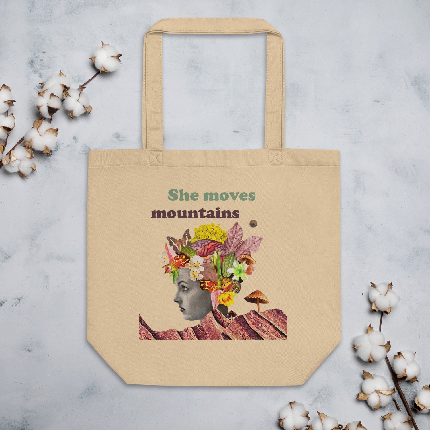 Image of She Moves Mountains - 100% Organic Cotton - Eco Tote Bag