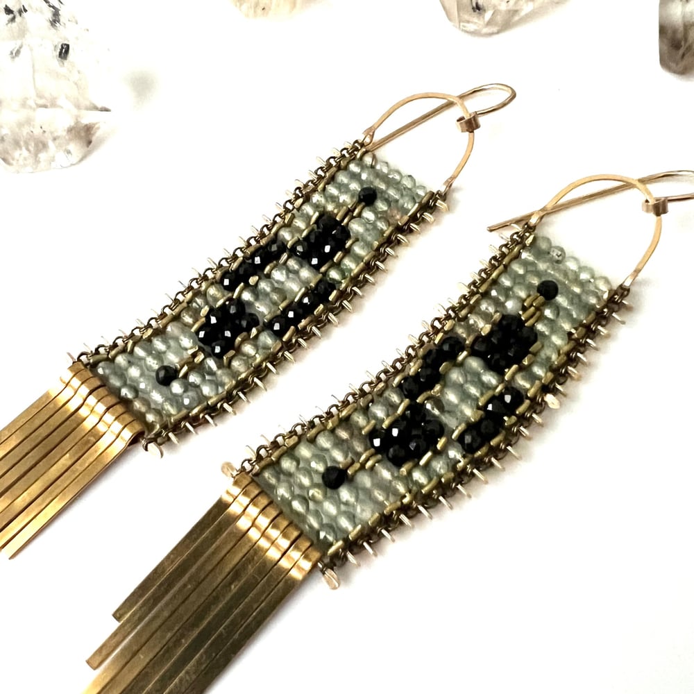 Image of Labradorite and Spinel Tapestry Earrings