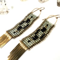 Image 4 of Labradorite and Spinel Tapestry Earrings