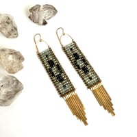 Image 3 of Labradorite and Spinel Tapestry Earrings