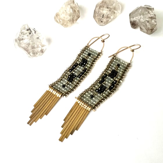 Image of Labradorite and Spinel Tapestry Earrings