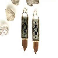 Image 2 of Labradorite and Spinel Tapestry Earrings