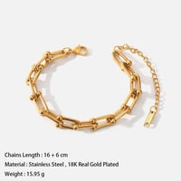 Image 3 of Gold Plated U Link Stainless Steel Bracelet