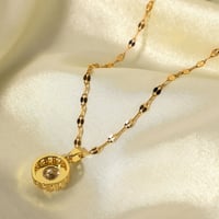 Image 3 of  Gold Plated Stainless Steel Zircon Pendant Necklace