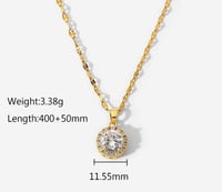 Image 4 of  Gold Plated Stainless Steel Zircon Pendant Necklace