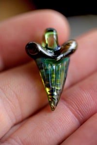 Image 2 of micro glass shark tooth pendant..