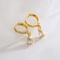 Image 2 of Gold Plated Zircon Drop Earrings