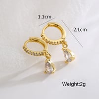 Image 3 of Gold Plated Zircon Drop Earrings