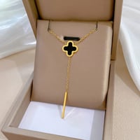 Image 2 of Gold Plated Four Leaf Clover Necklace