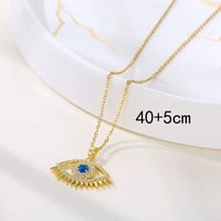 Image 3 of 18K Gold plated Evil Eye Necklace 