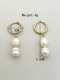 Image 3 of Gold Plated Pearl Drop Earrings