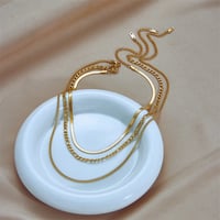 Image 2 of 18K Gold Plated Triple Strand Necklace 