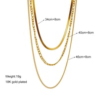 Image 3 of 18K Gold Plated Triple Strand Necklace 